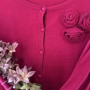 Talbots Rosy Magenta Cardigan - M